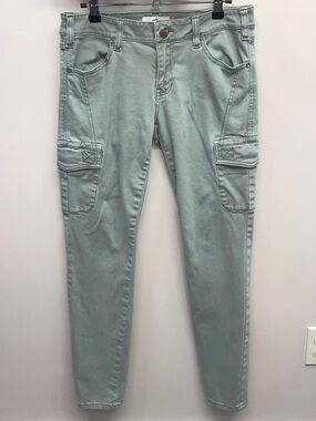 CAbi Sage Green Celadon Cargo Skinny Jeans Utility Pants Style #3048 Size 6